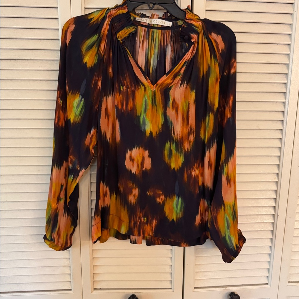 Marie Oliver Arden Tie-Dye Rainbow  Blouse